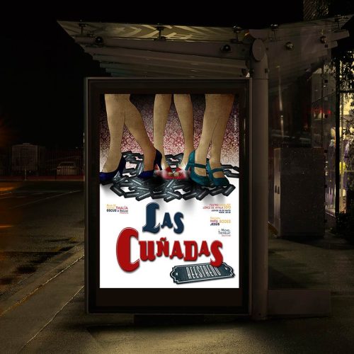 Cartel publicitario para la función de teatro, "Las Cuñadas"