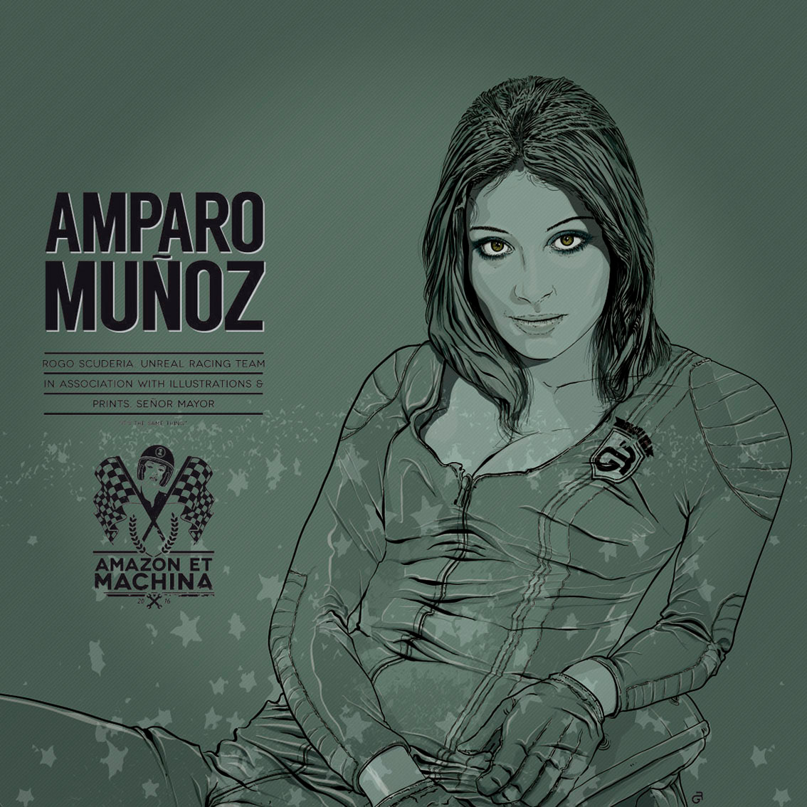 Lámina retrato Amparo Muñoz