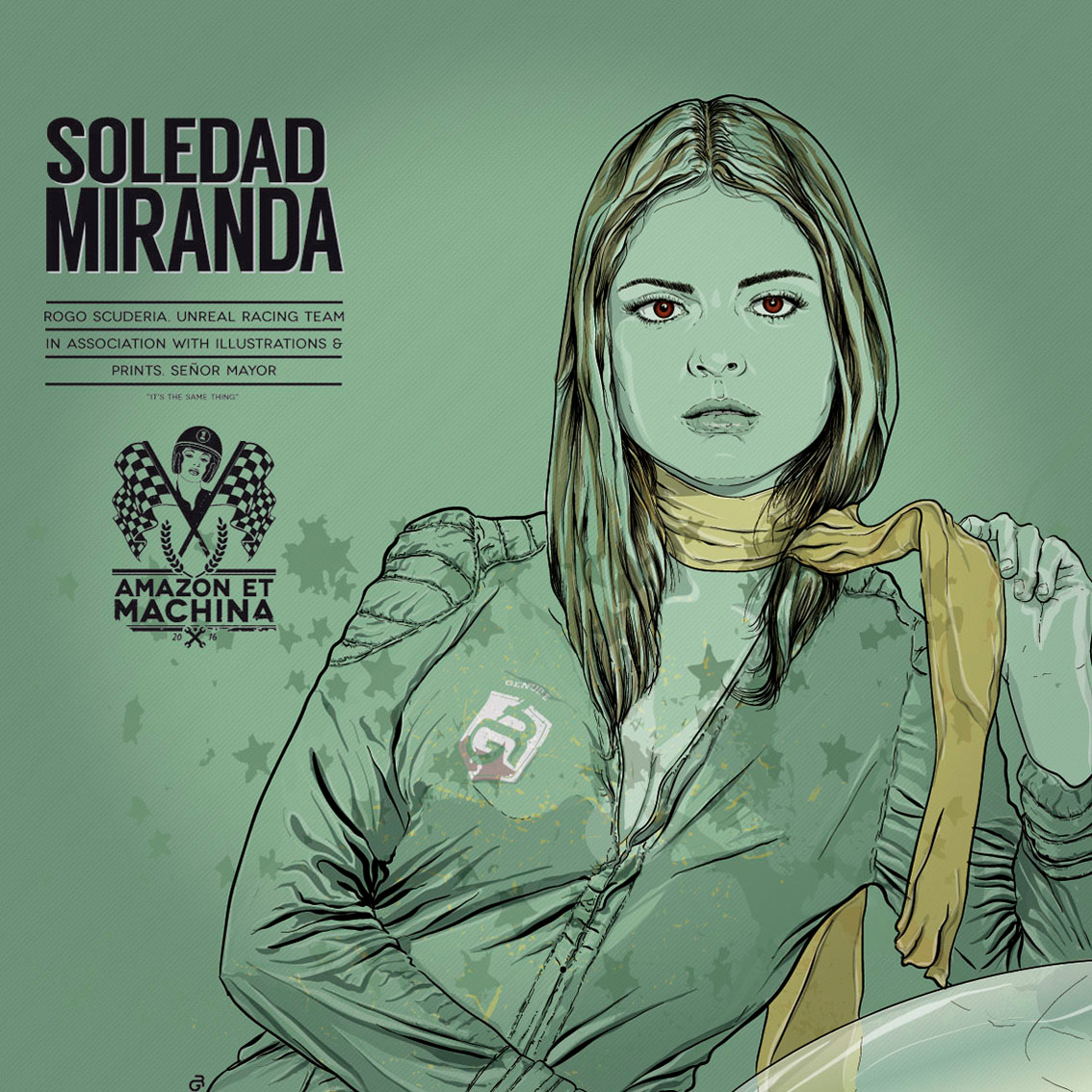 Lámina del Retrato de Soledad Miranda para Amazon et Machina.
