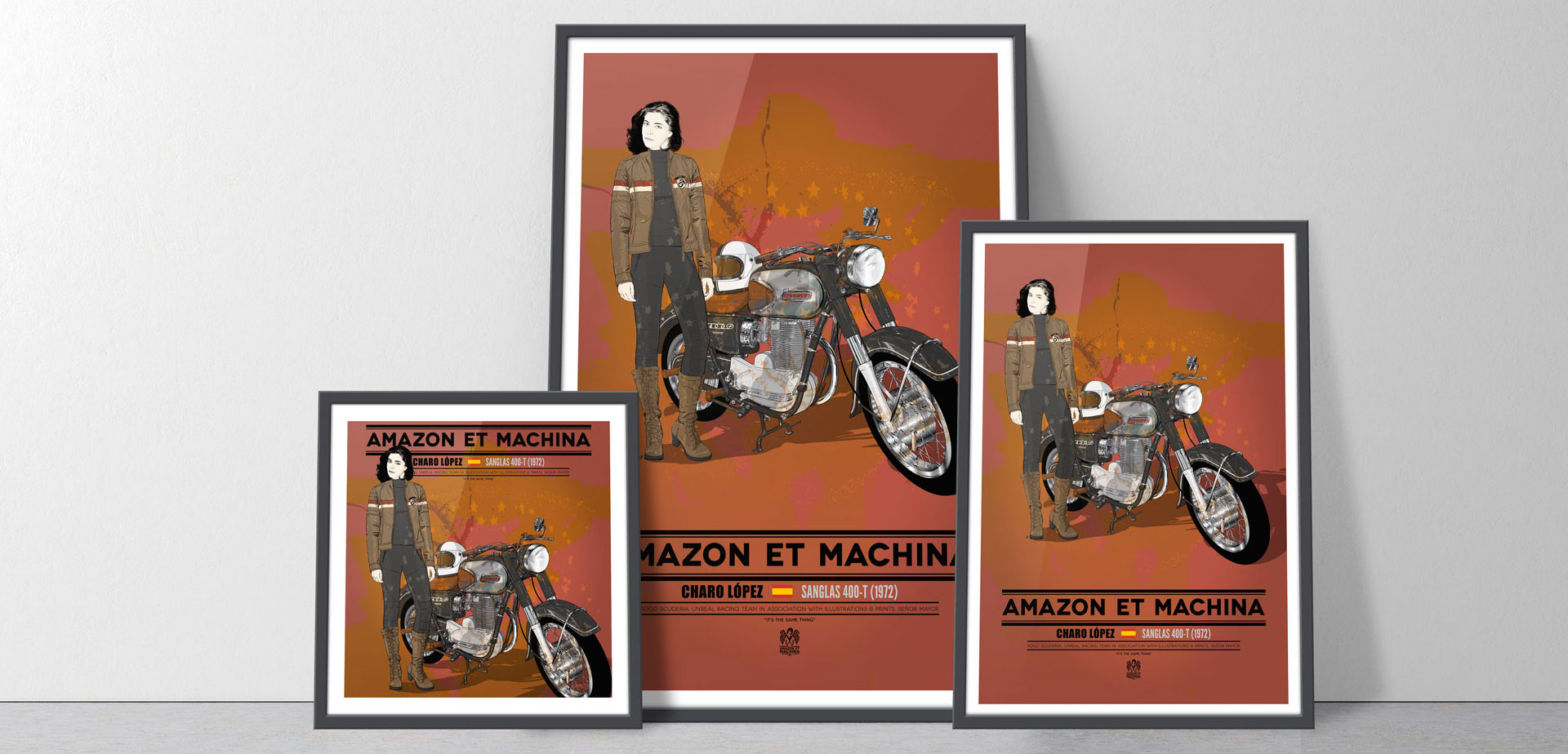 Charo López y su Sanglas 400-T. posters o láminas en diferentes formatos