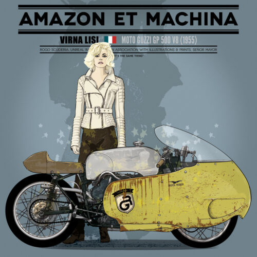 Virna y su Moto Guzzi. Amazona y máquina