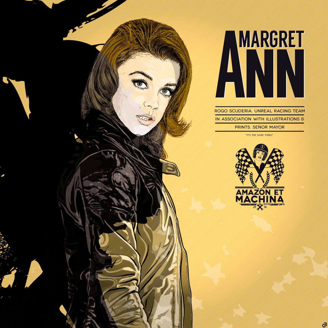Retrato de Ann Margret. Serie ilustrada Amazon et Machina.