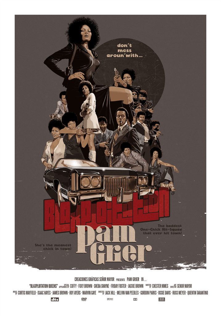 Pam Grier. Póster perteneciente a una serie de ilustraciones tituladas Blaxploitation Queens.
