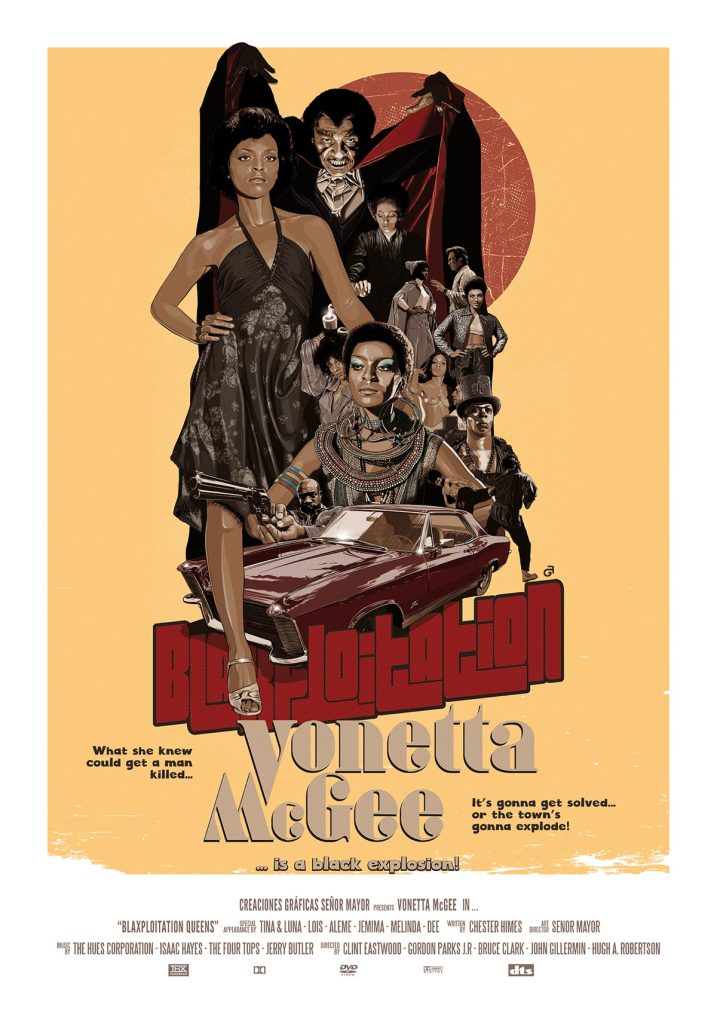 Ilustración de Vonetta McGee, para la serie Blaxploitation Queens.